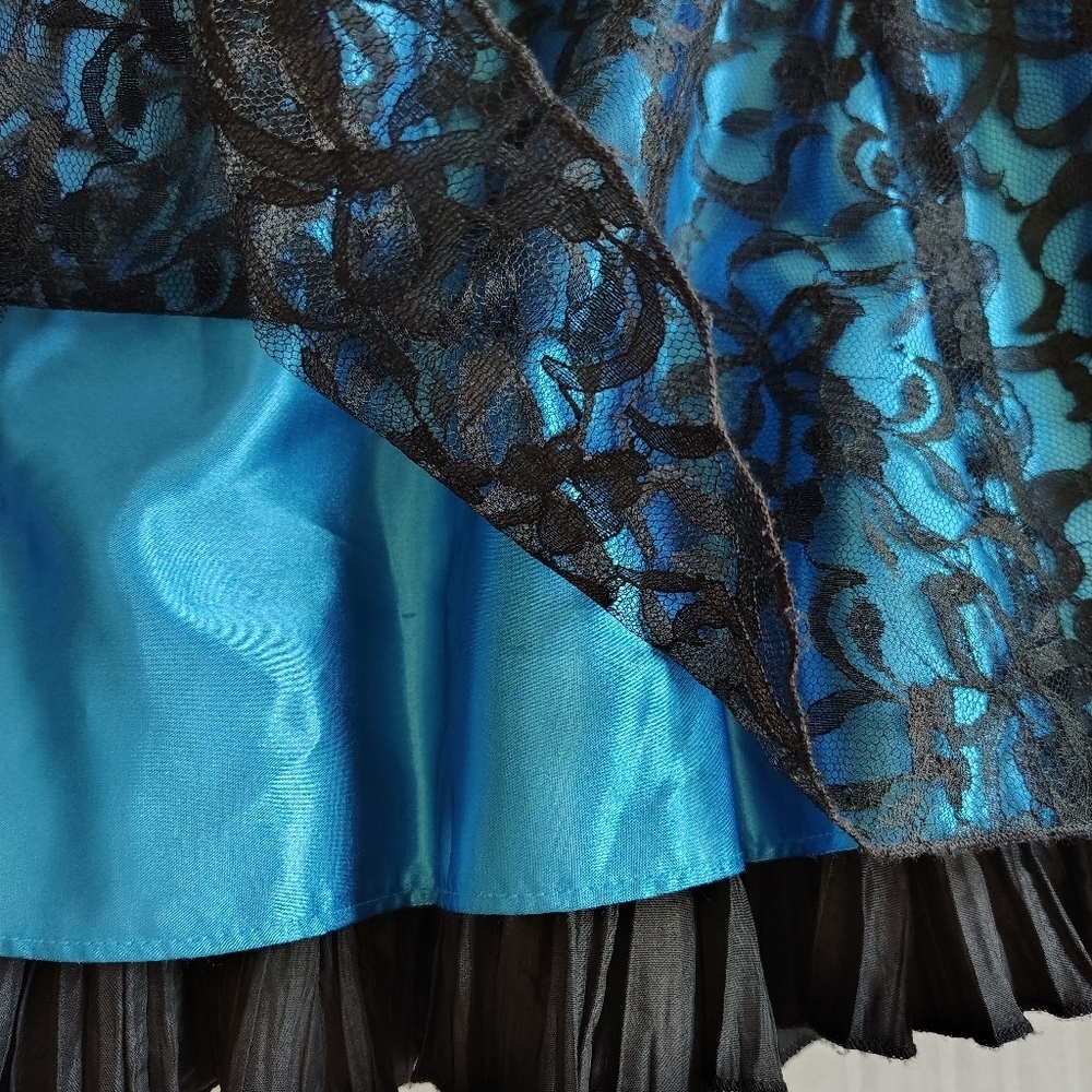 Jessica McClintock Gunne Sax Lace Corset Taffeta Chiffone Dress Size S Tag Sz 5 - Picture 3 of 16